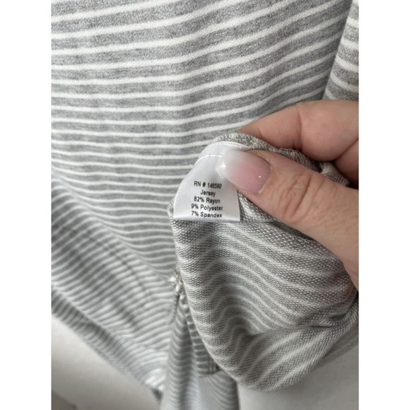 THREAD Womens Dress‎ Size Small Gray White Stripe Soft Stretch Comfort Pockets - Picture 8 of 8